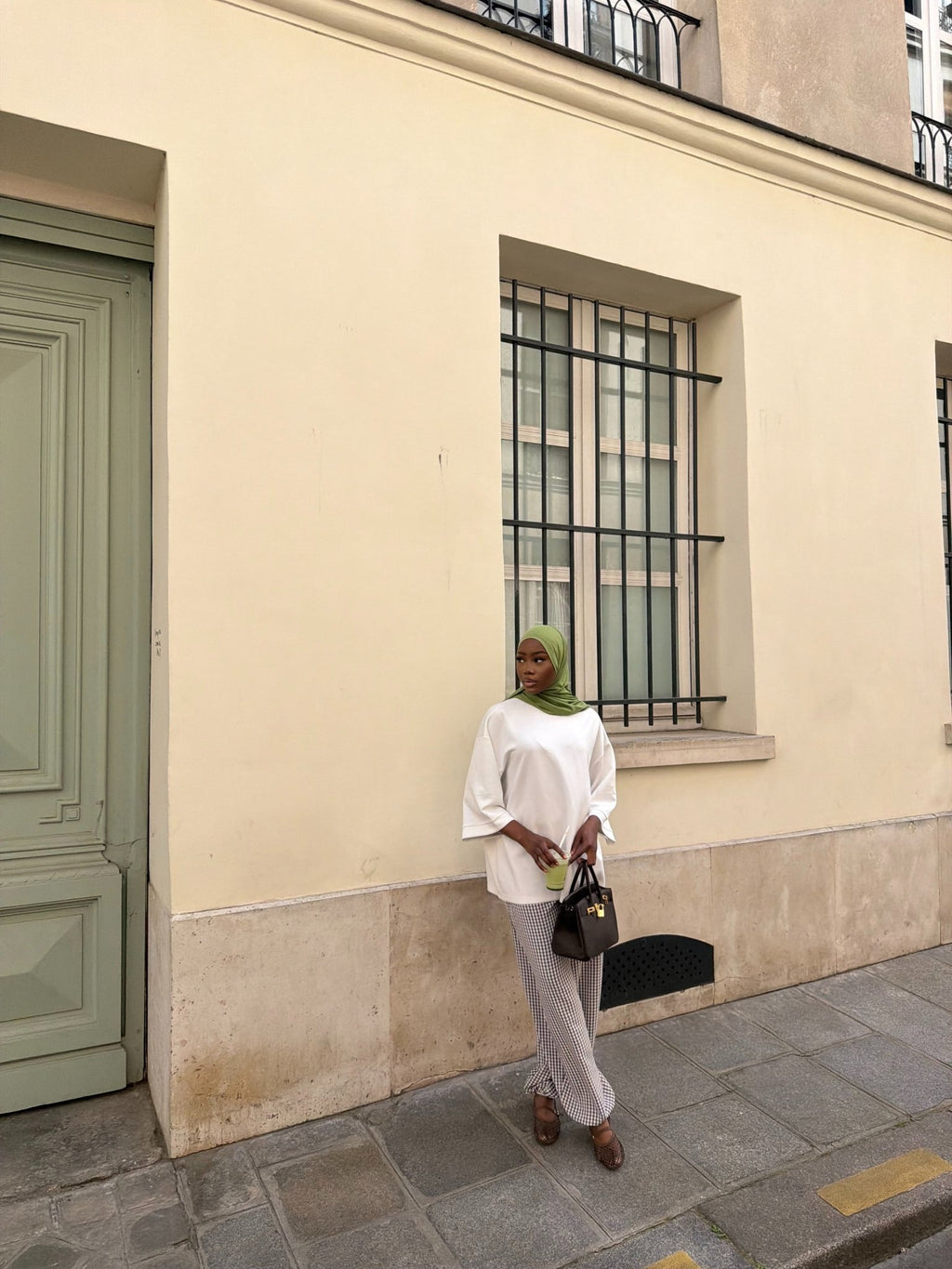 Pantalon Madeleine Marron - Blanc (Carreaux) - TAHIRA