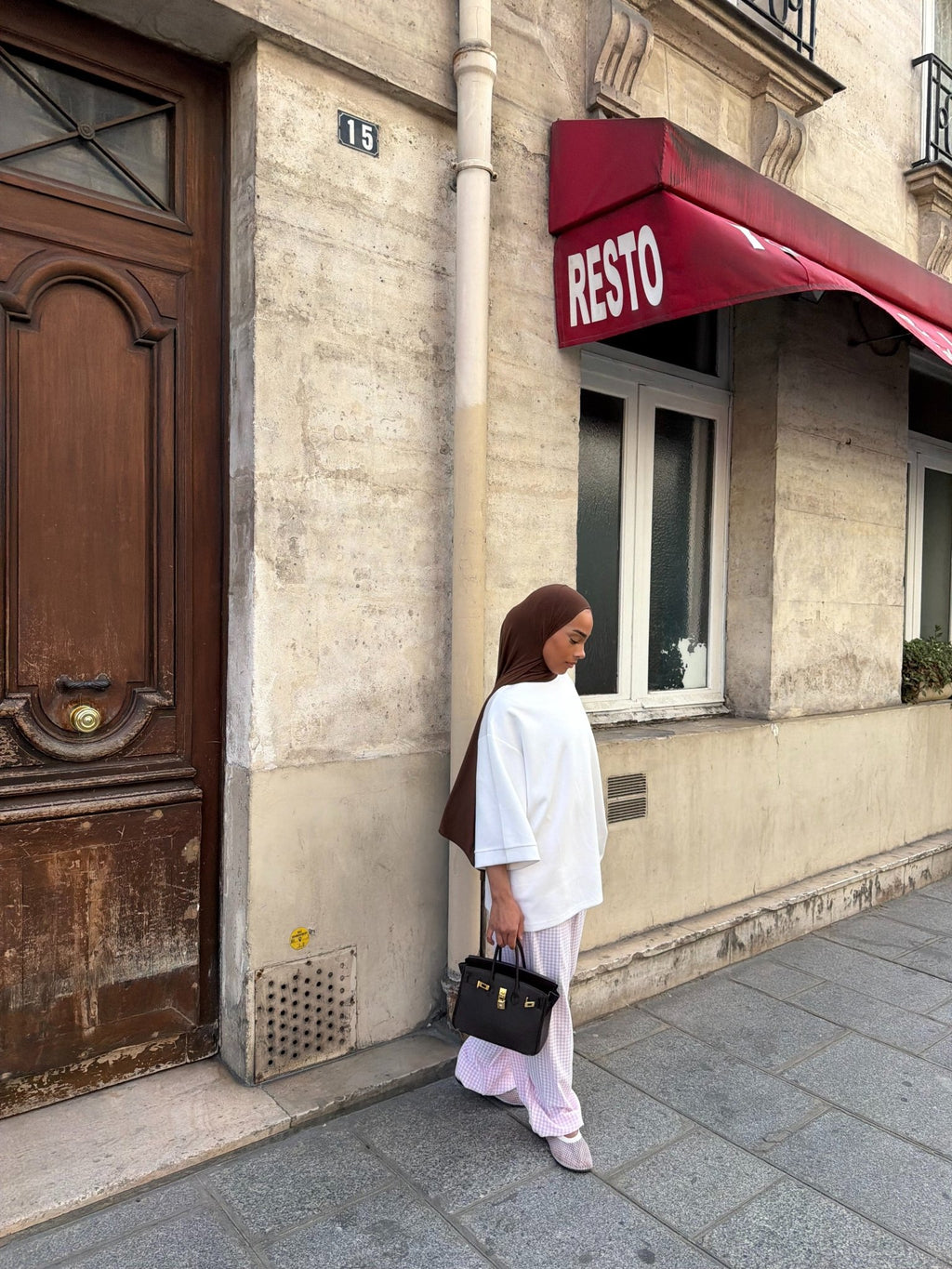 Pantalon Madeleine Rose - Blanc (Carreaux) - TAHIRA