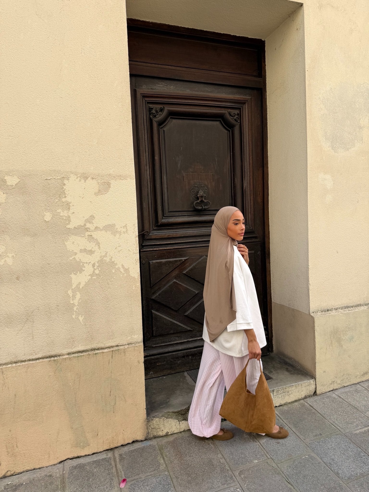 Pantalon Madeleine Rose - Blanc (Carreaux) - TAHIRA
