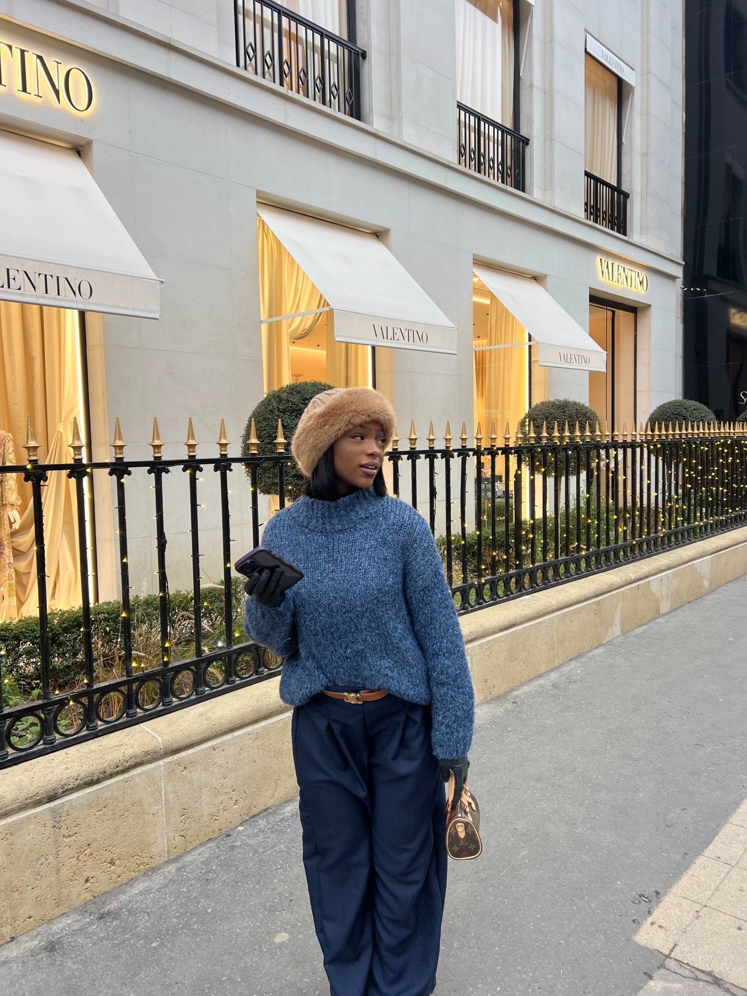 Pantalon Pince Bleu à Carreaux - TAHIRA