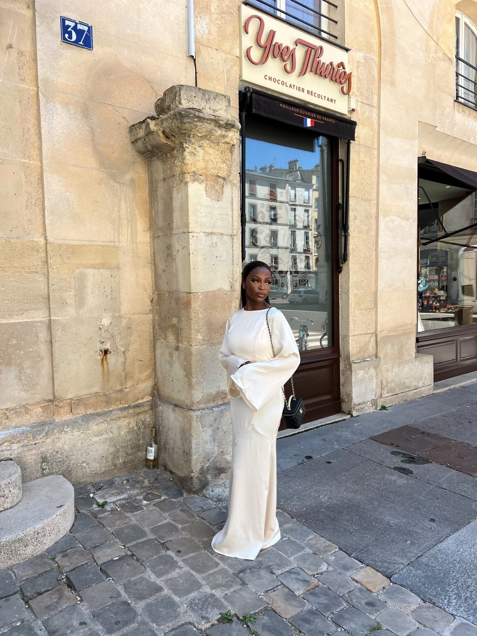 Robe Ceintré Marina Beige - TAHIRA