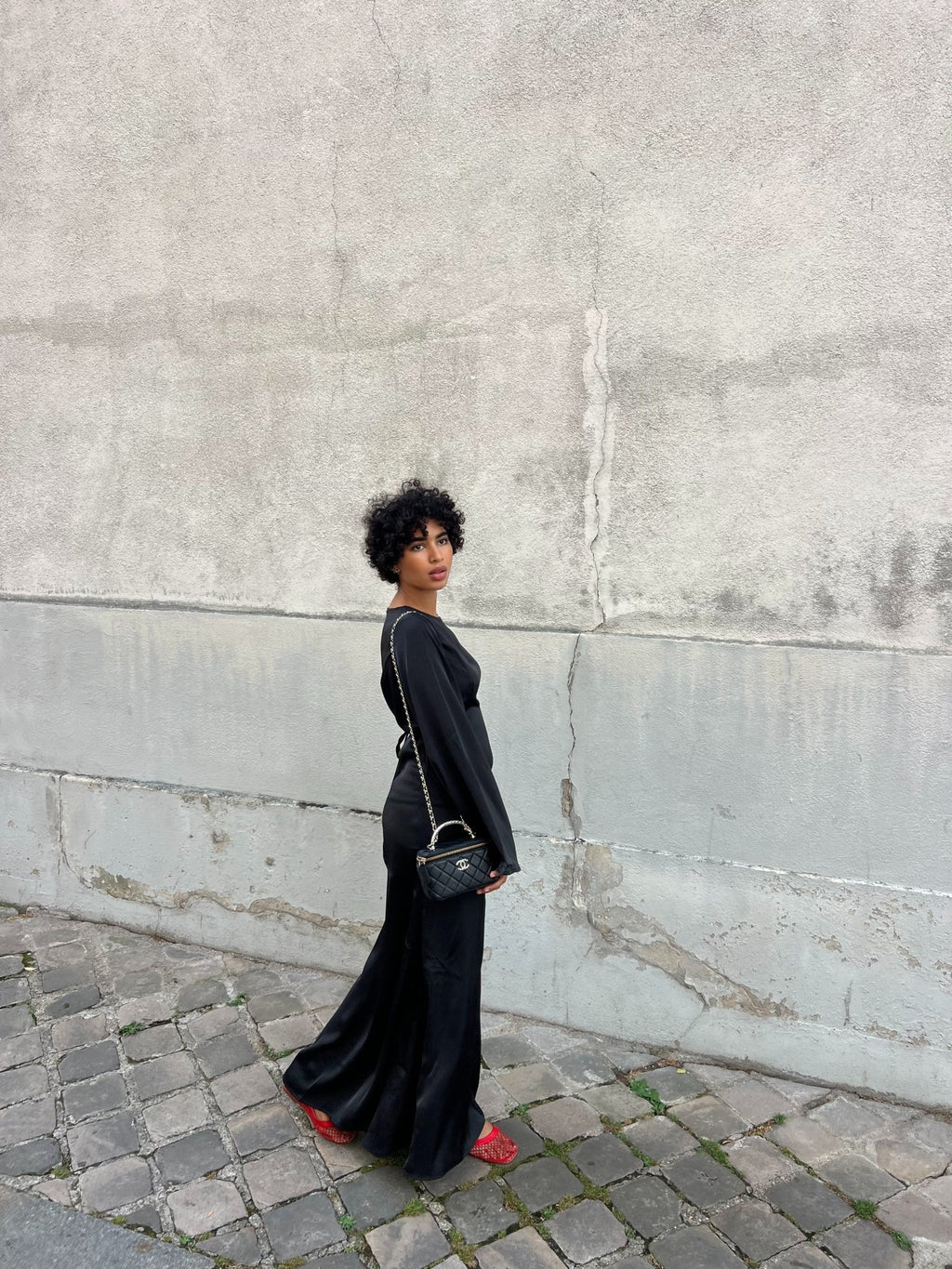 Robe Ceintré Marina Noir - TAHIRA