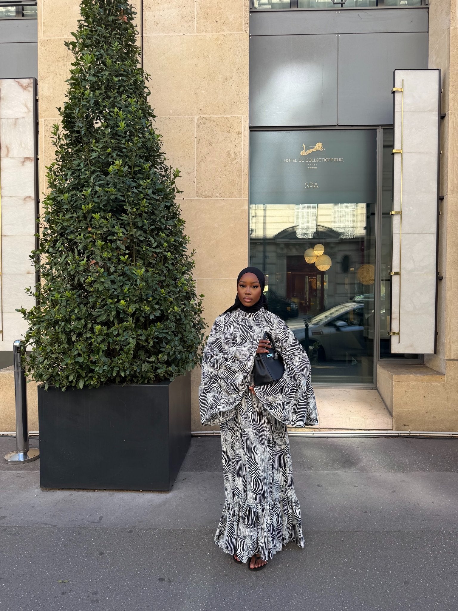 Robe Leyna - Beige-noir - TAHIRA