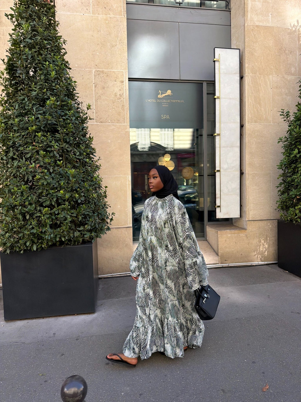 Robe Leyna - Beige-noir - TAHIRA
