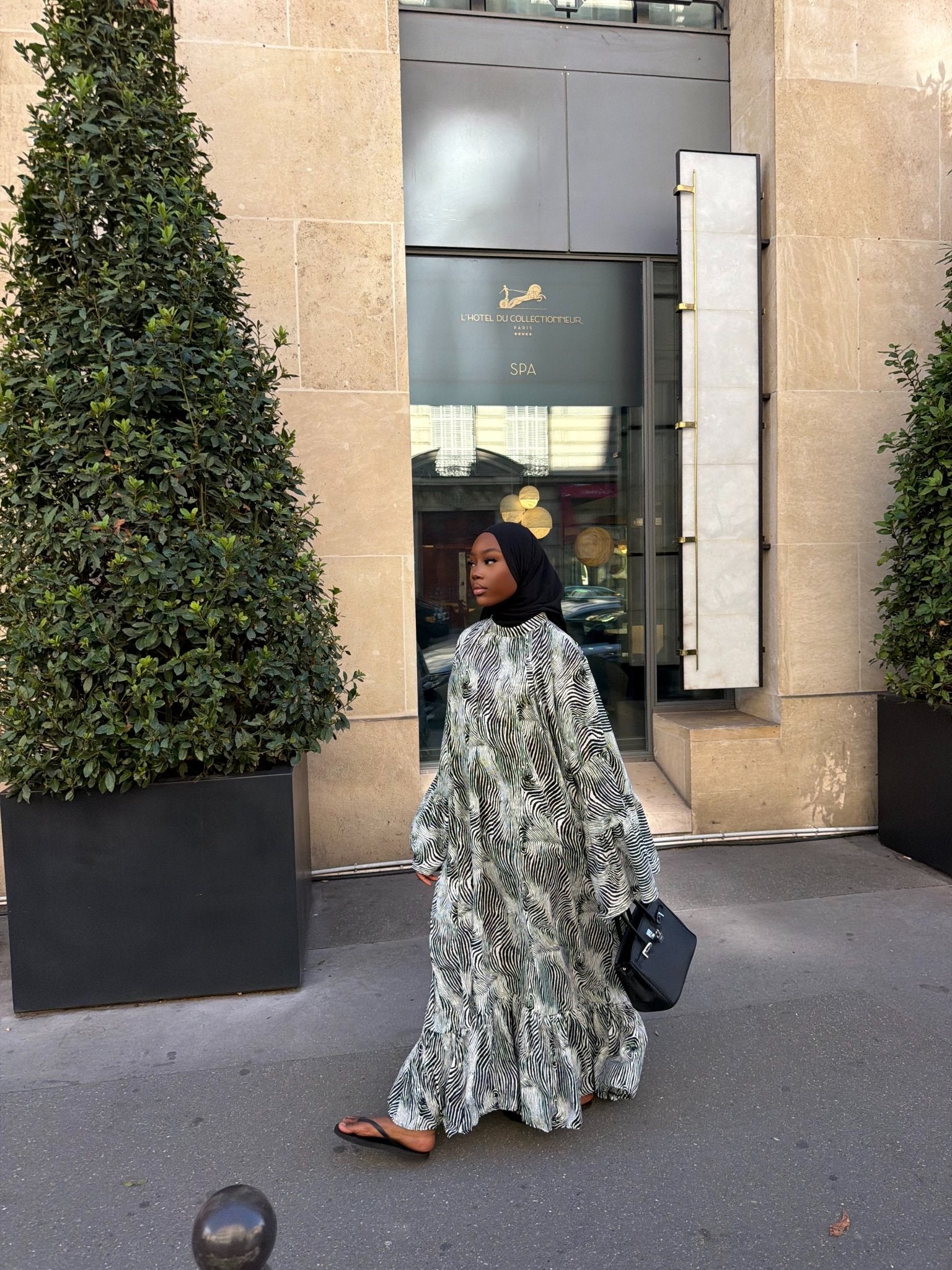 Robe Leyna - Beige-noir - TAHIRA