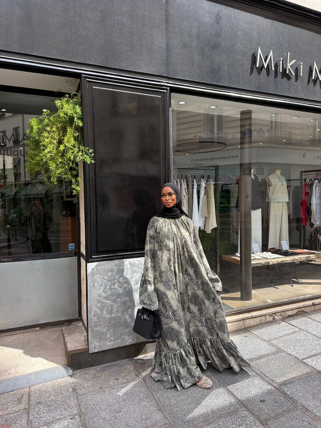 Robe Leyna - Gris-noir - TAHIRA