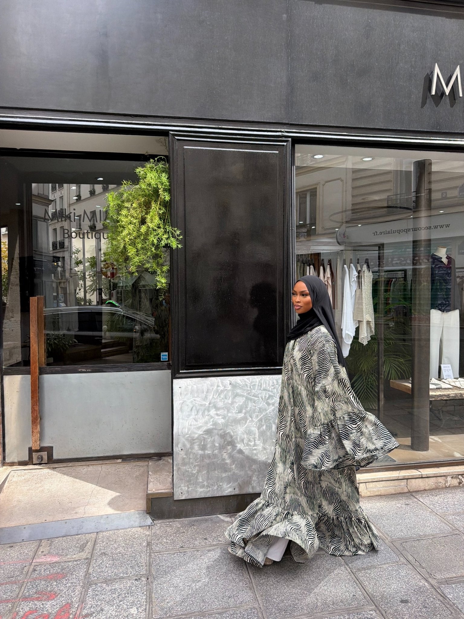 Robe Leyna - Gris-noir - TAHIRA