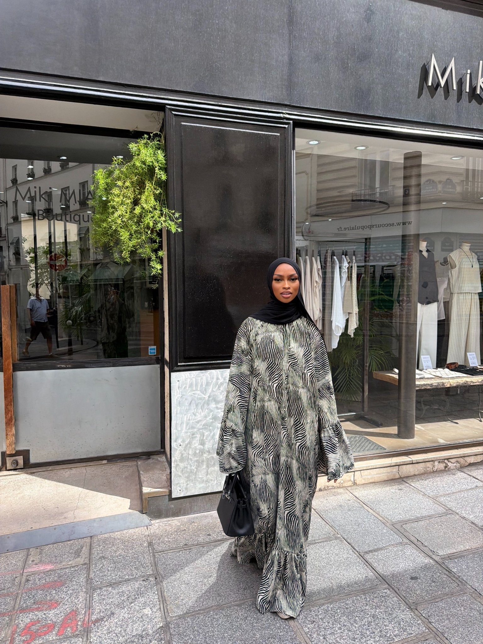 Robe Leyna - Gris-noir - TAHIRA