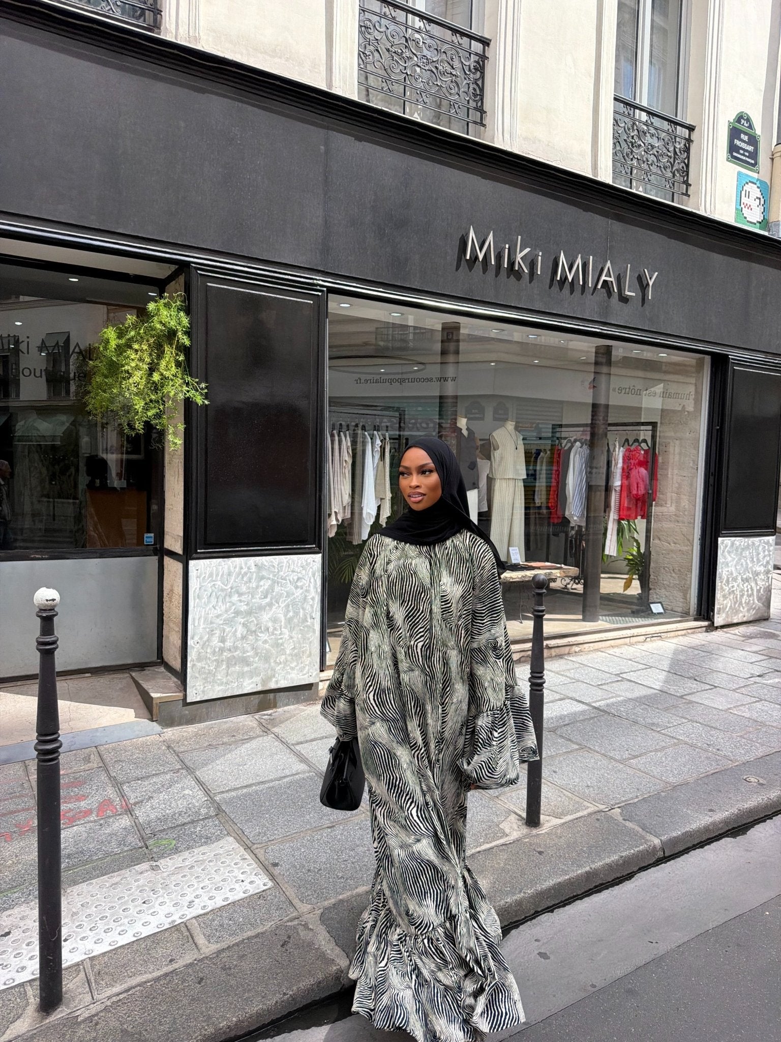 Robe Leyna - Gris-noir - TAHIRA