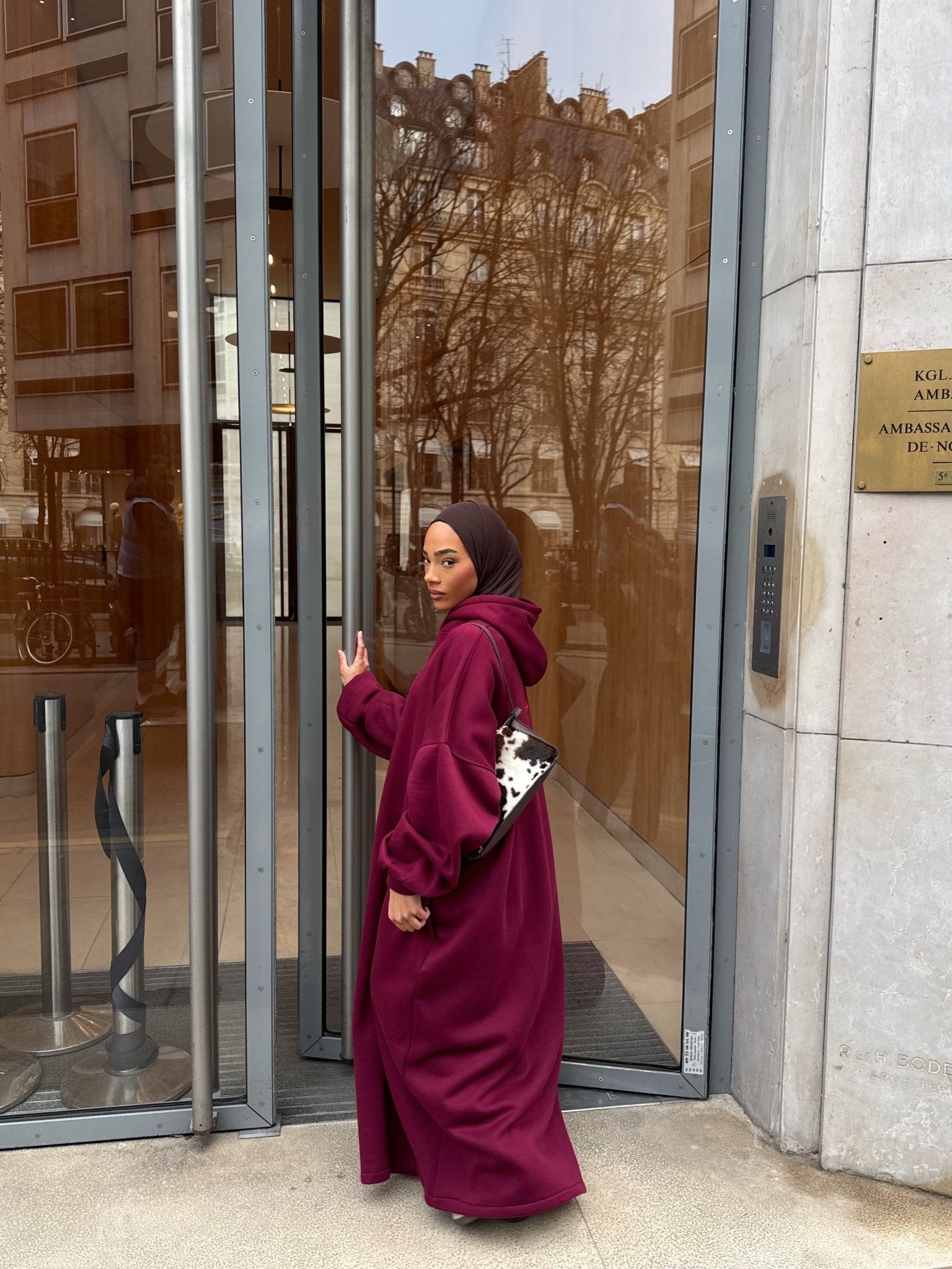 Robe Sweat Layyin Bordeau - TAHIRA