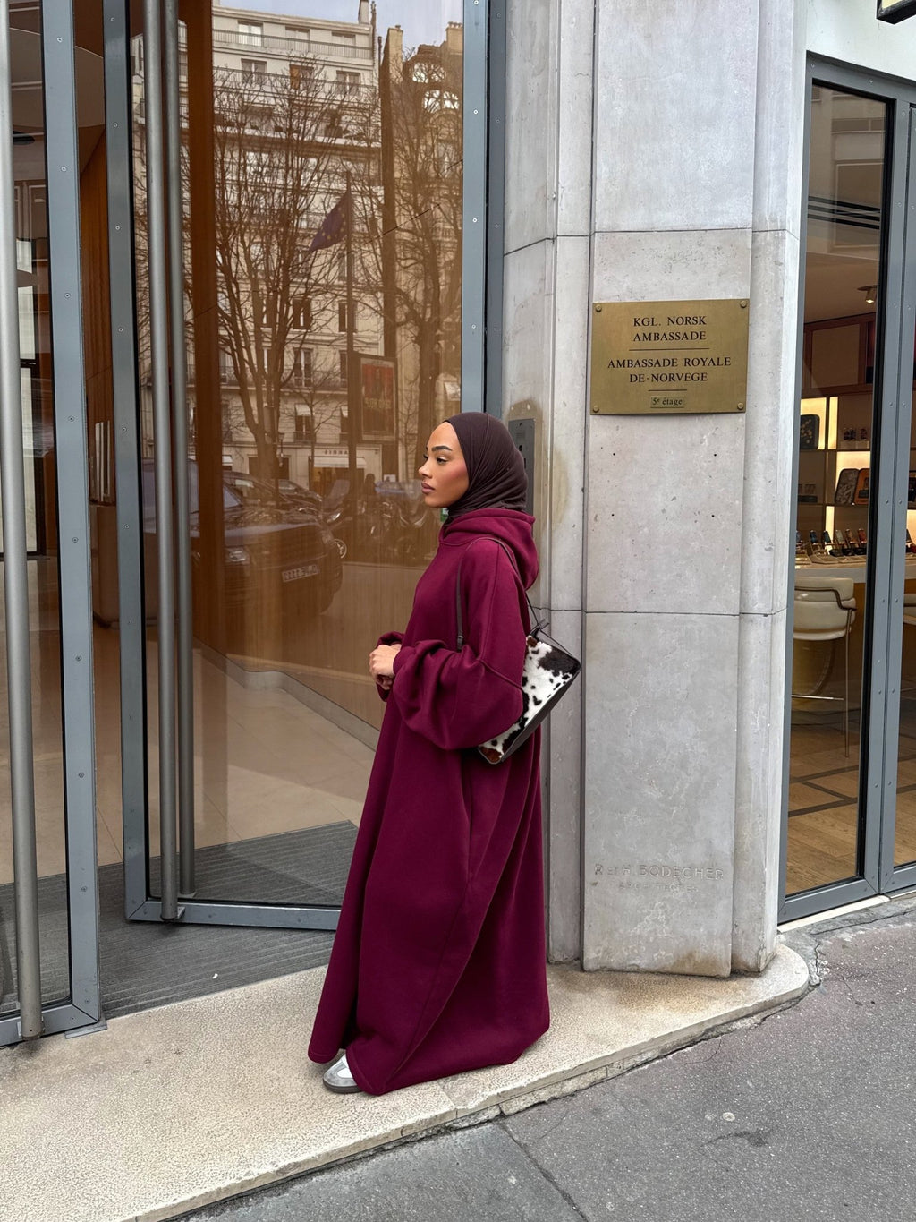 Robe Sweat Layyin Bordeau - TAHIRA