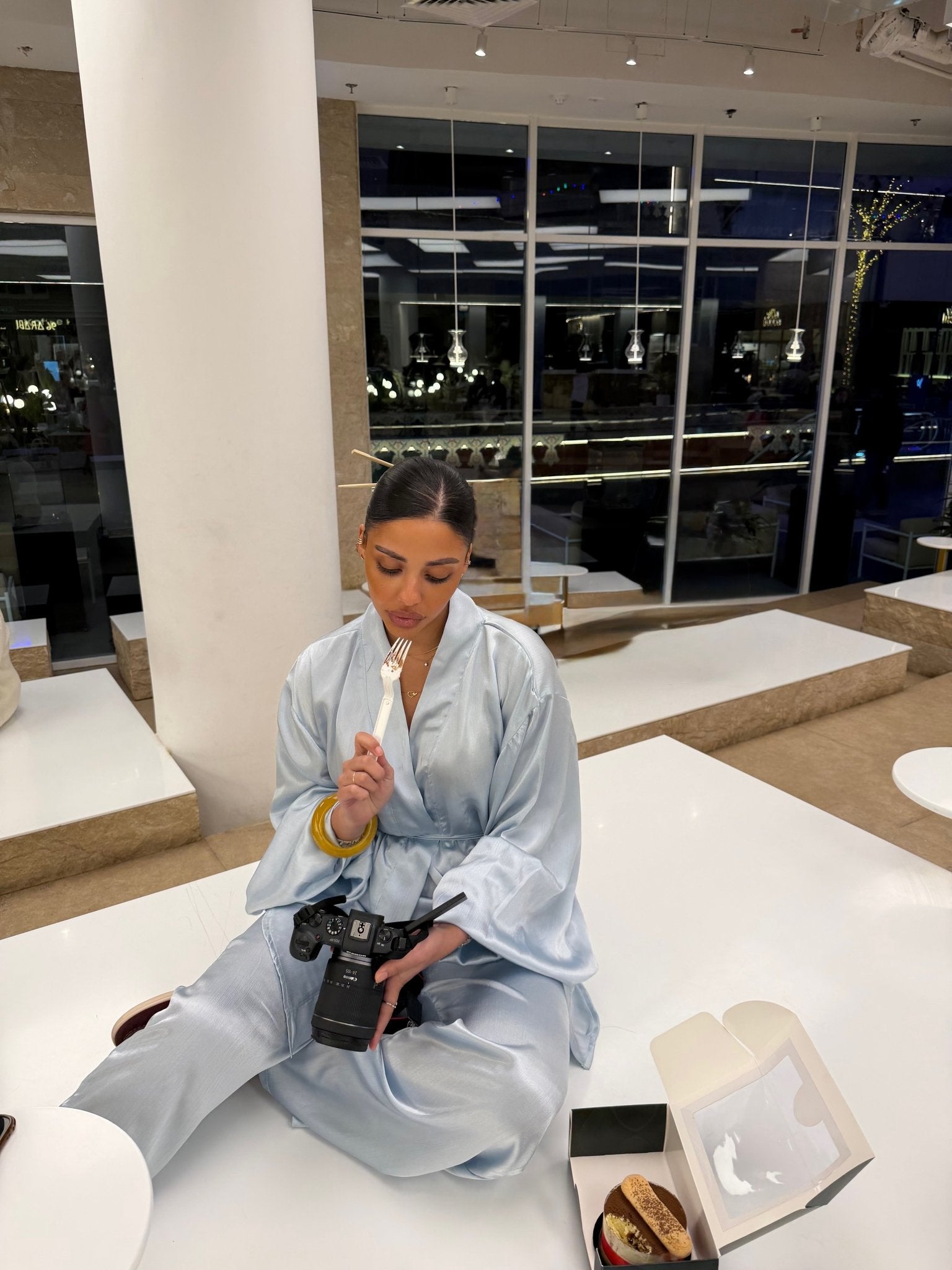 Set Kimono Occident Bleu - TAHIRA