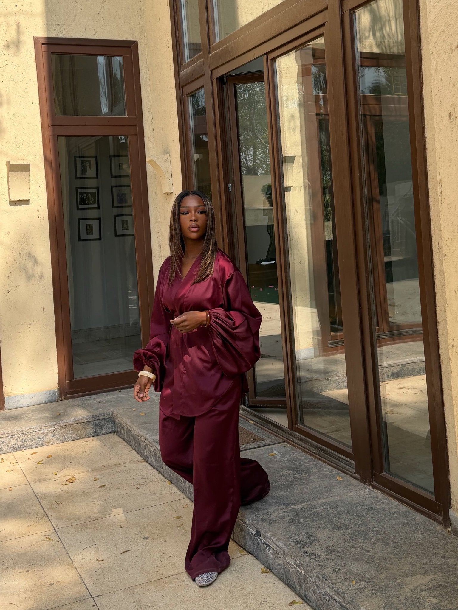 Set Kimono Occident Bordeau - TAHIRA