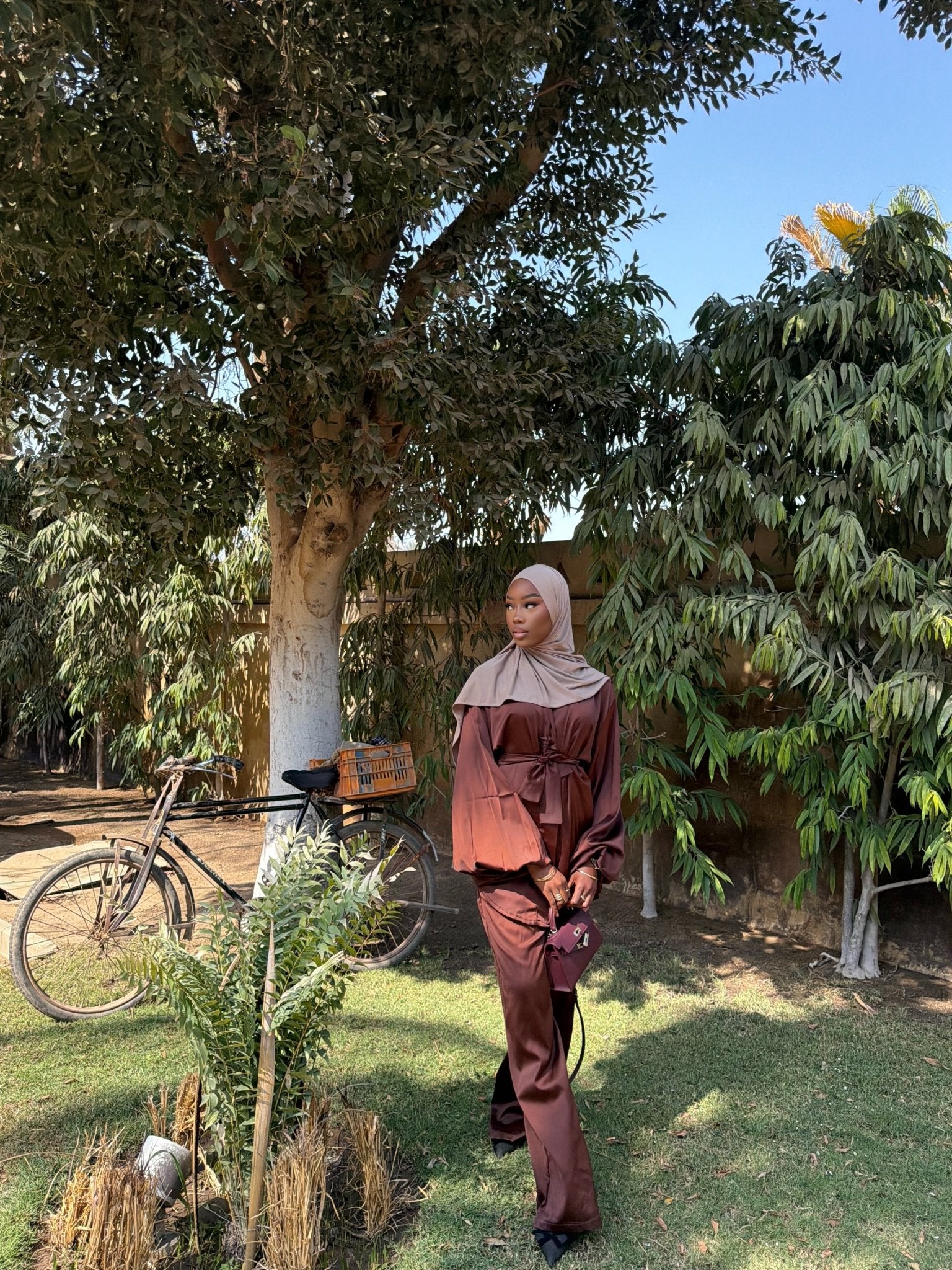 Set Kimono Occident Marron - TAHIRA