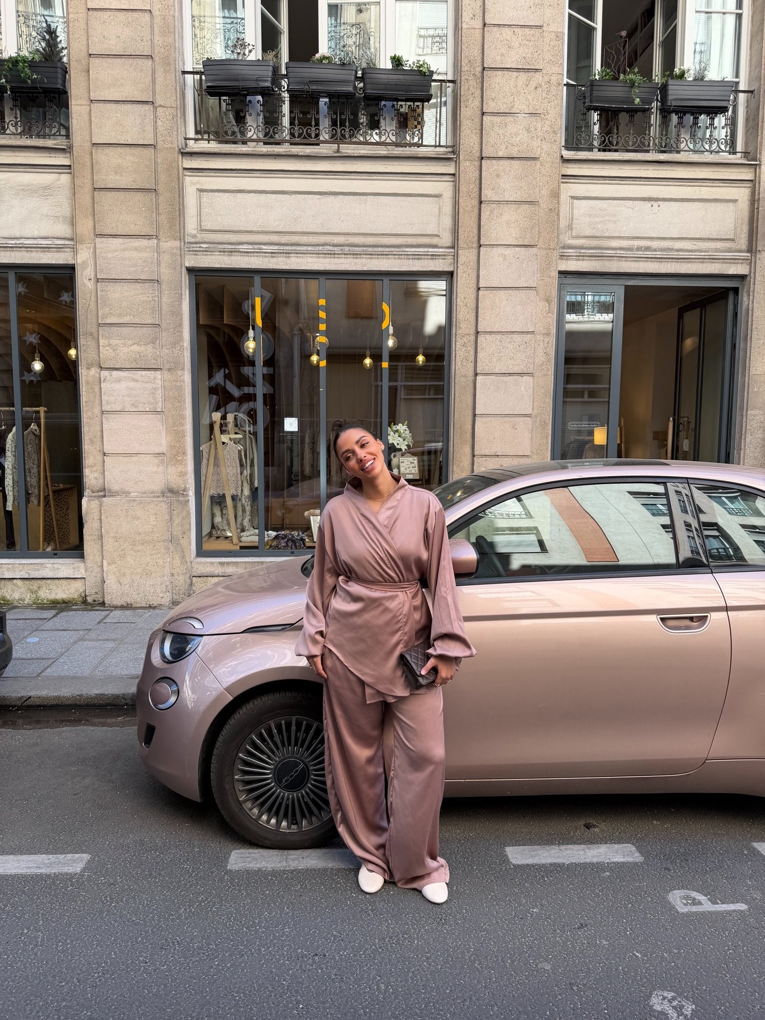 Set Kimono Occident Vieux - Rose - TAHIRA