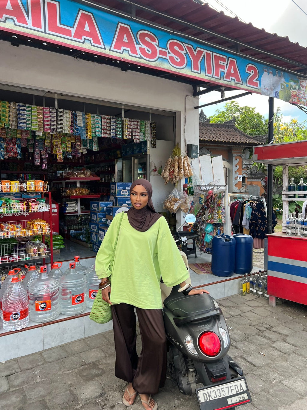 T-shirt Oversize Inaya Vert Anis - TAHIRA