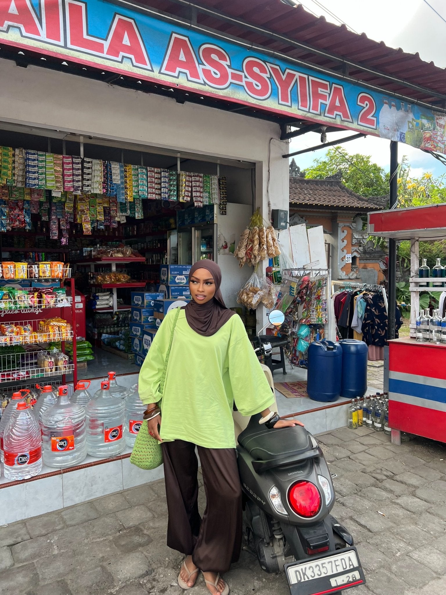 T-shirt Oversize Inaya Vert Anis - TAHIRA