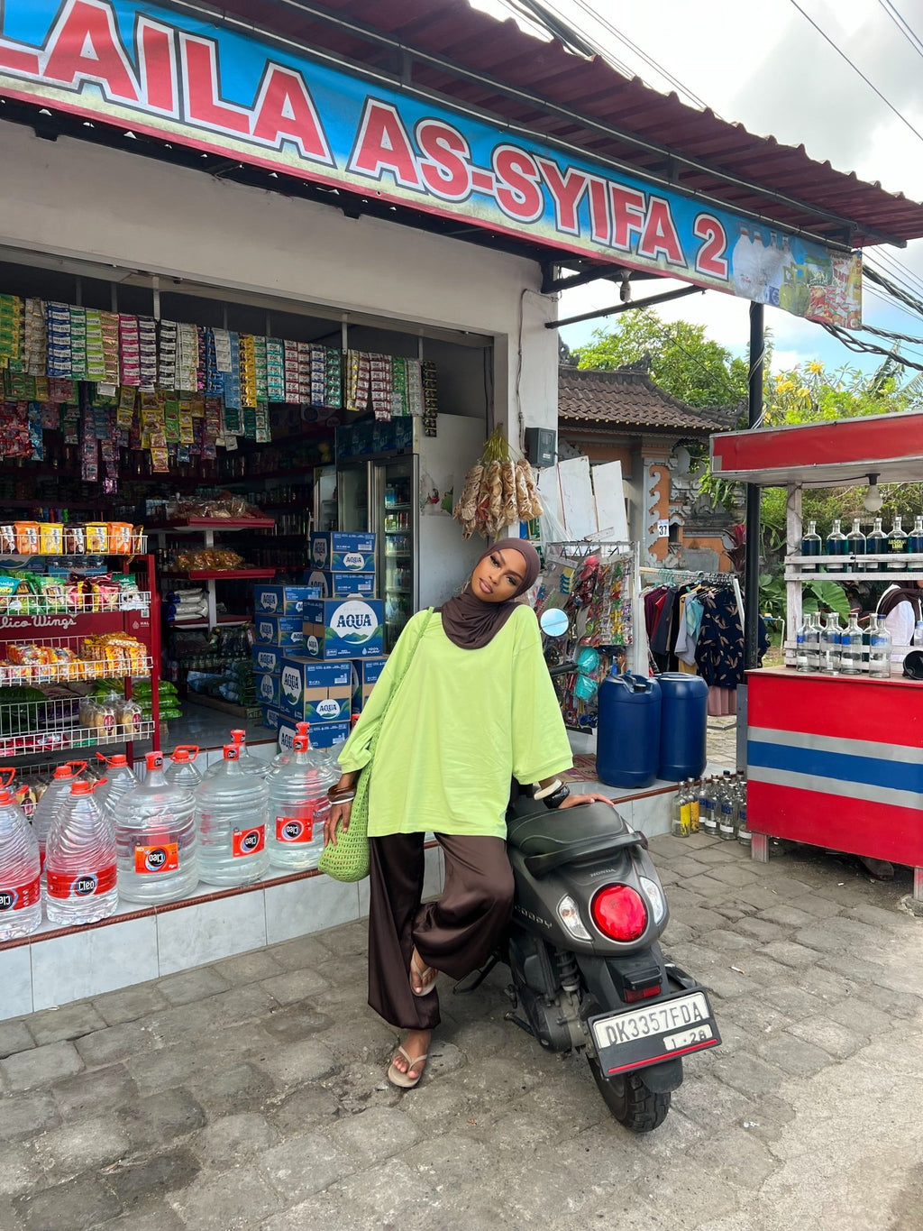 T-shirt Oversize Inaya Vert Anis - TAHIRA