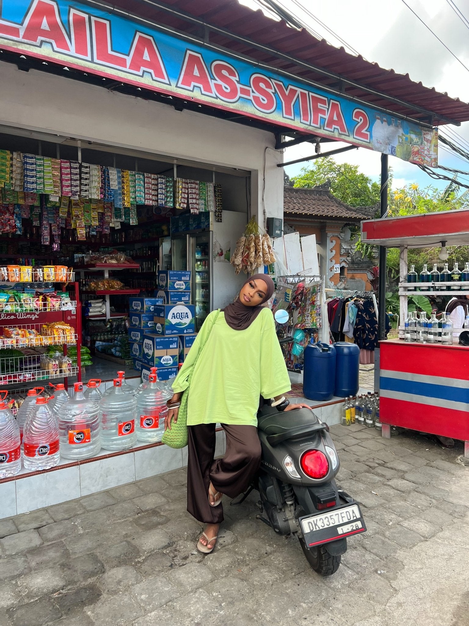 T-shirt Oversize Inaya Vert Anis - TAHIRA