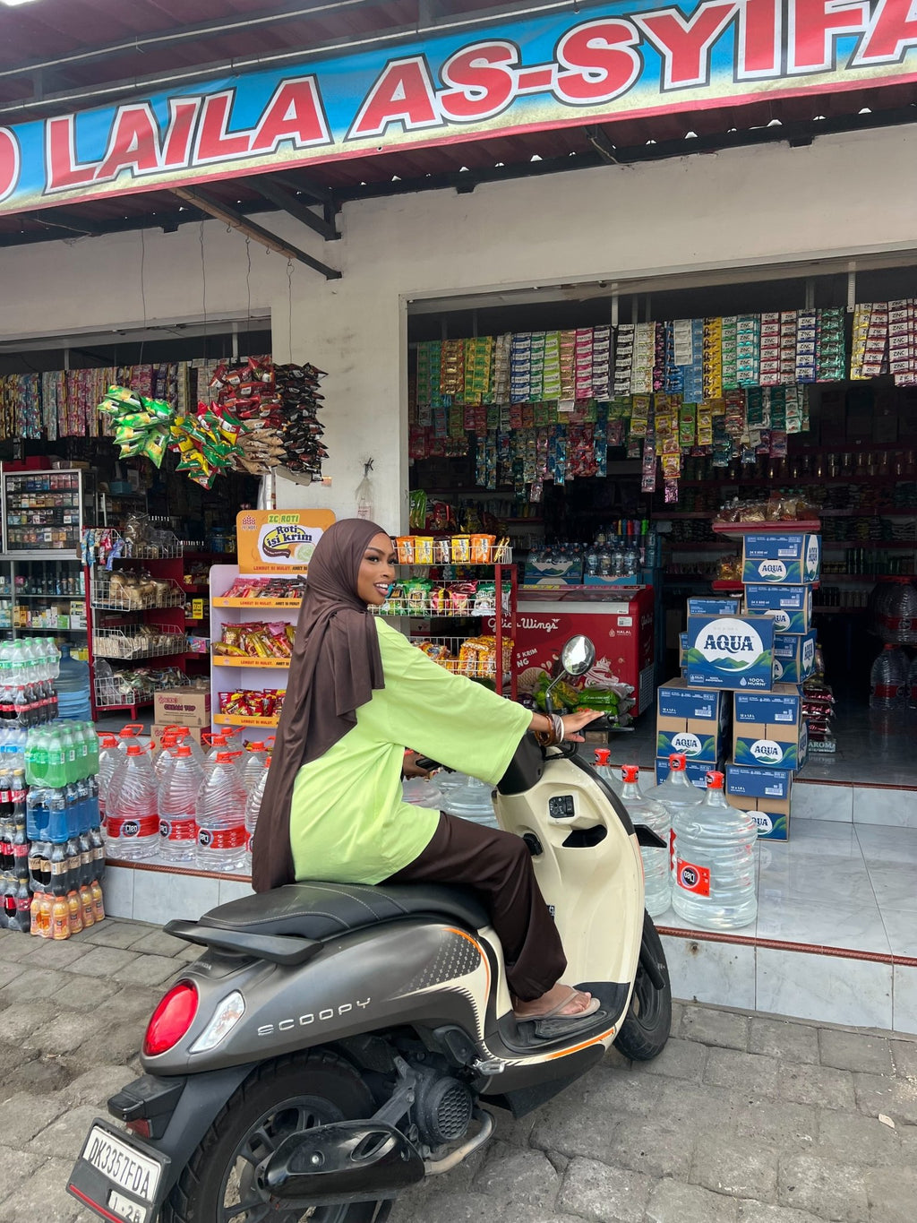 T-shirt Oversize Inaya Vert Anis - TAHIRA