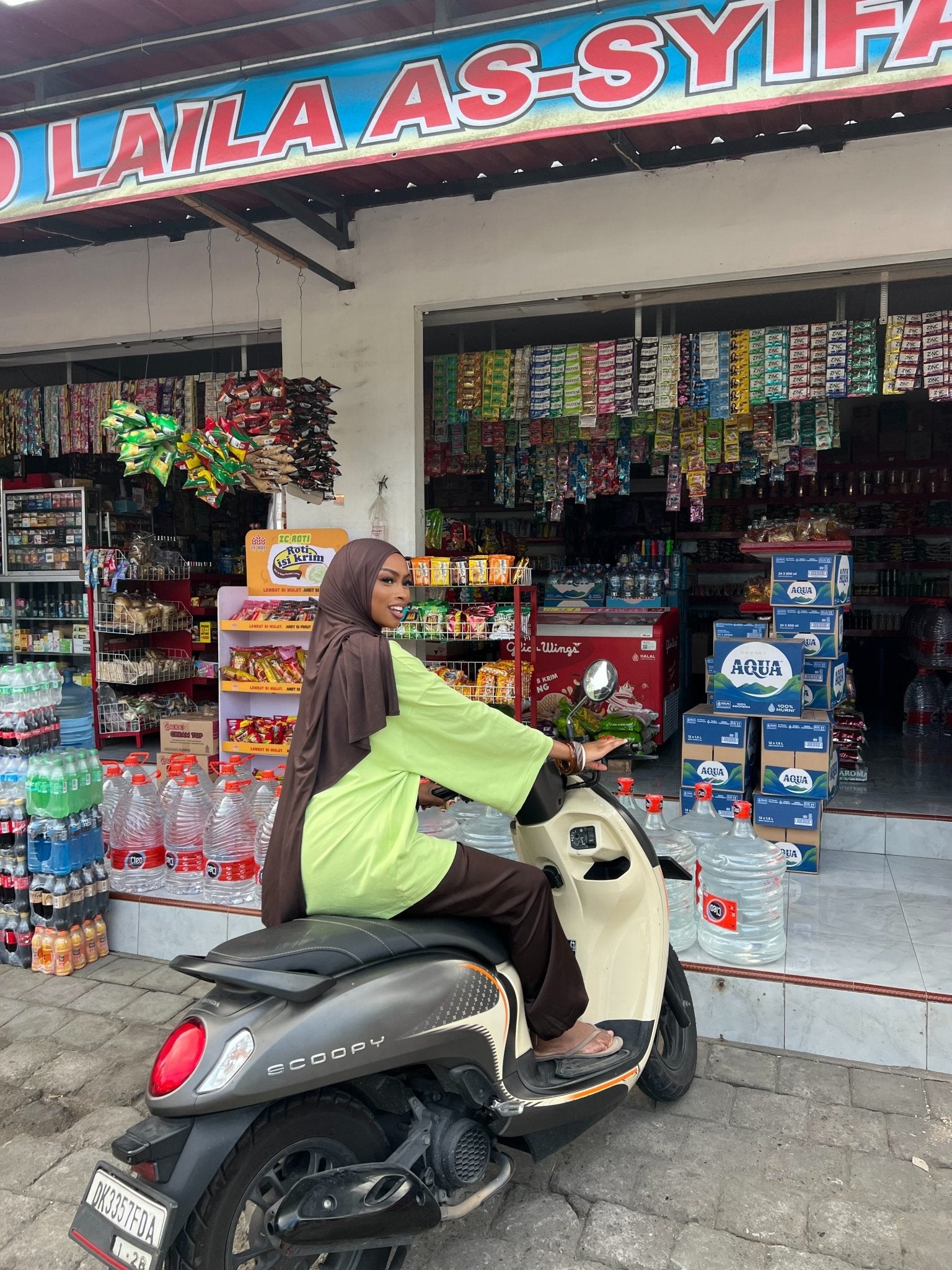 T-shirt Oversize Inaya Vert Anis - TAHIRA