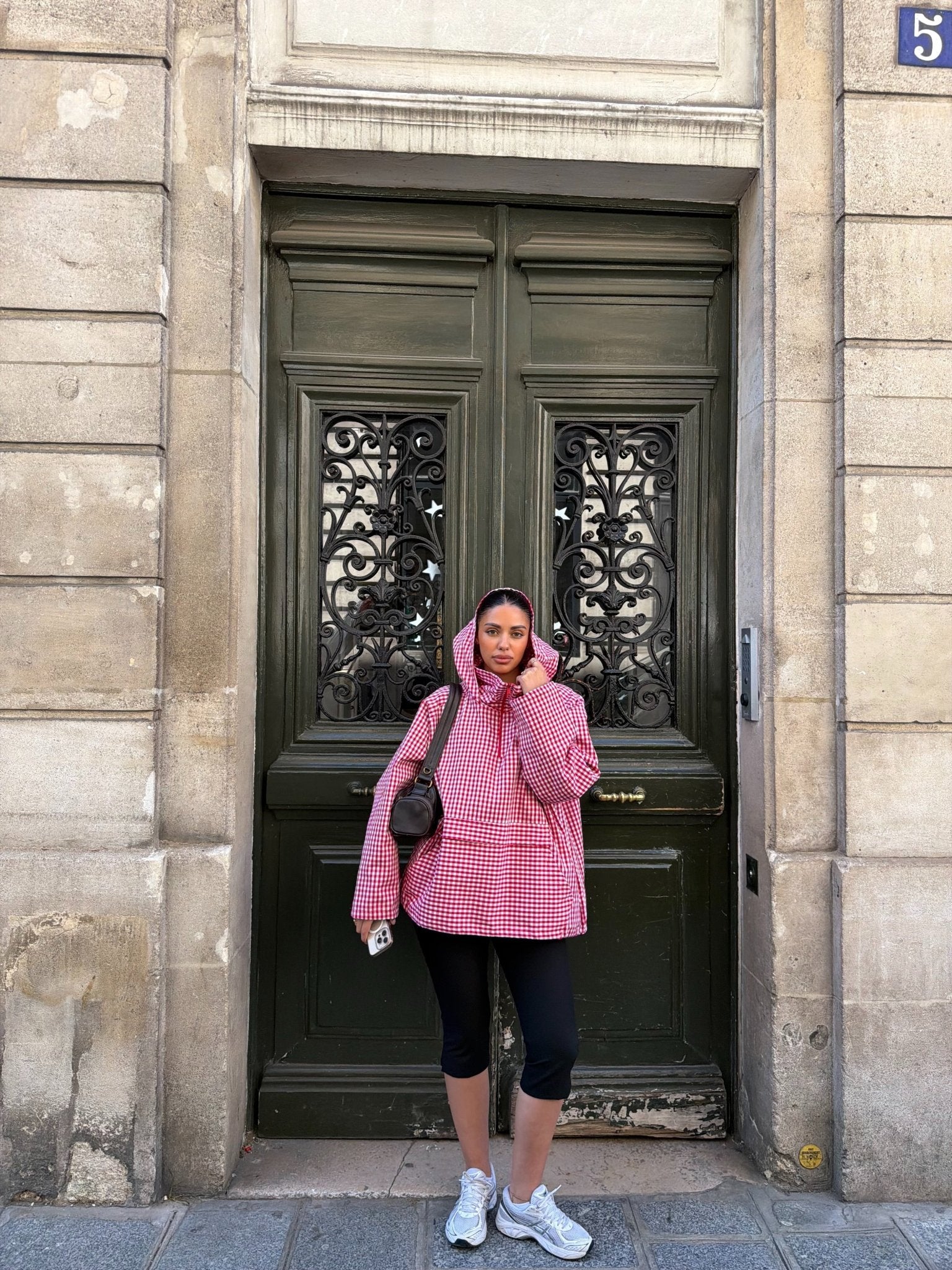 Veste Amara Rouge - Blanc (Carreaux) - TAHIRA