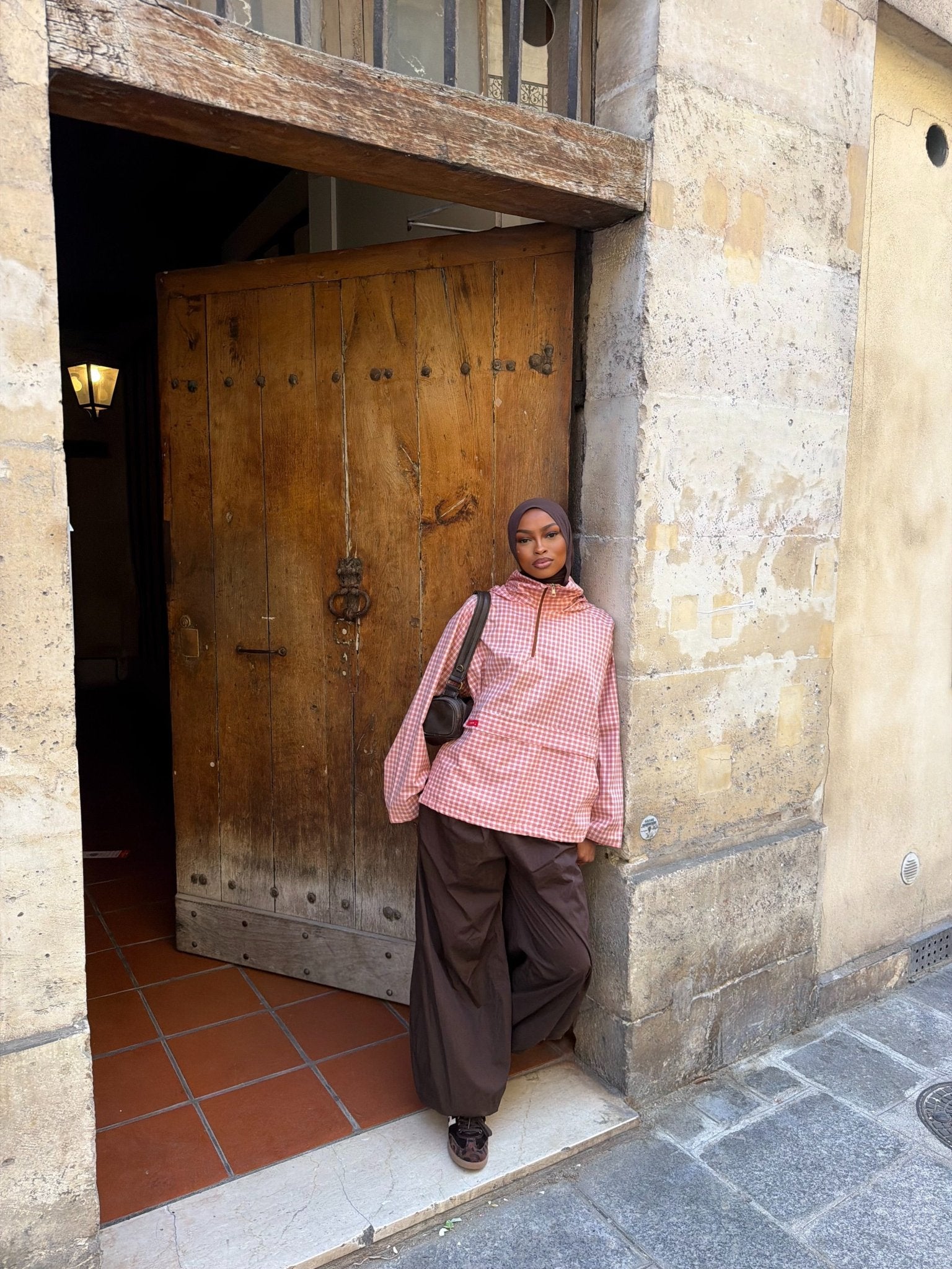 Veste Amara Rouille - Blanc (Carreaux) - TAHIRA