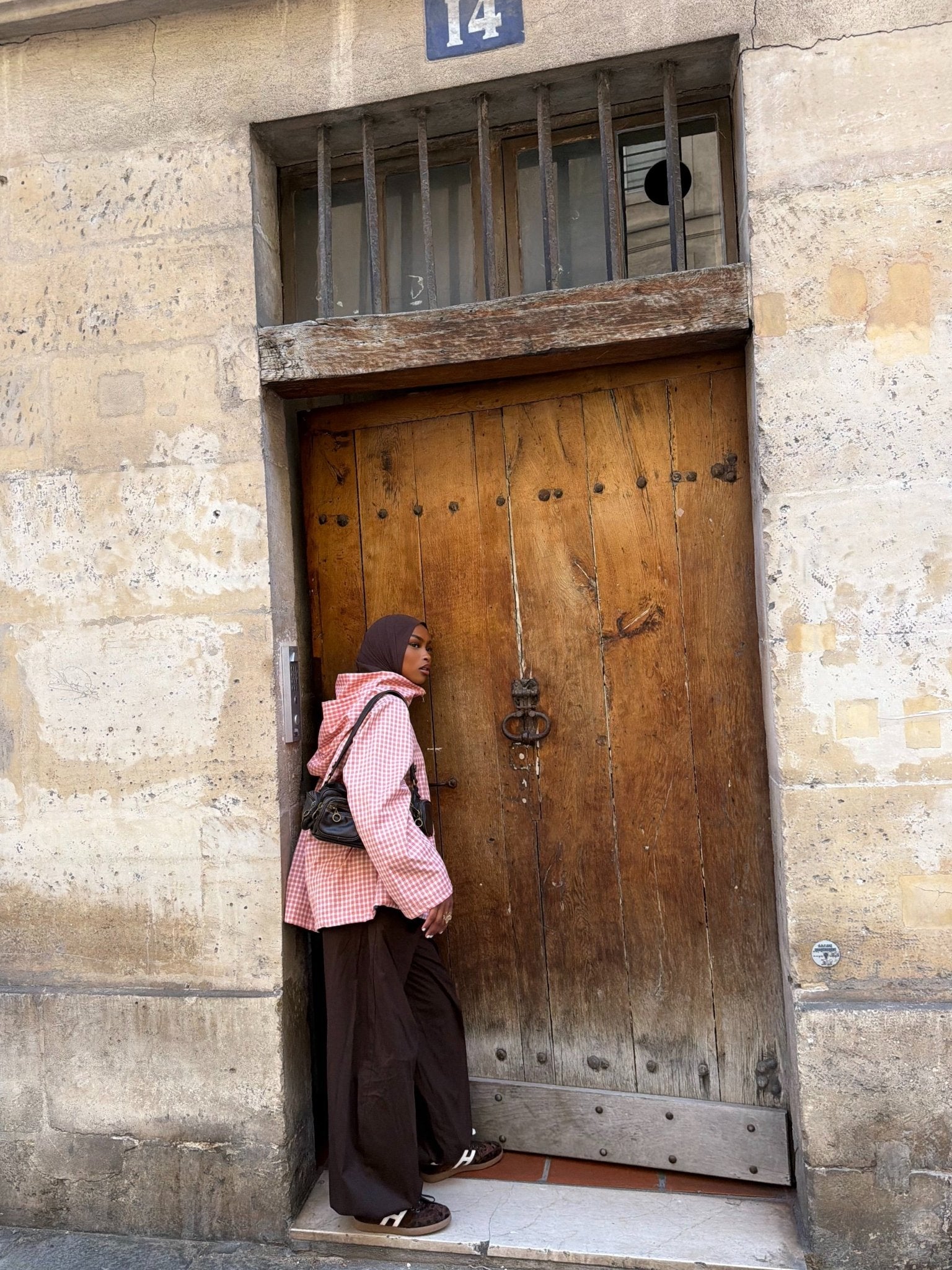 Veste Amara Rouille - Blanc (Carreaux) - TAHIRA