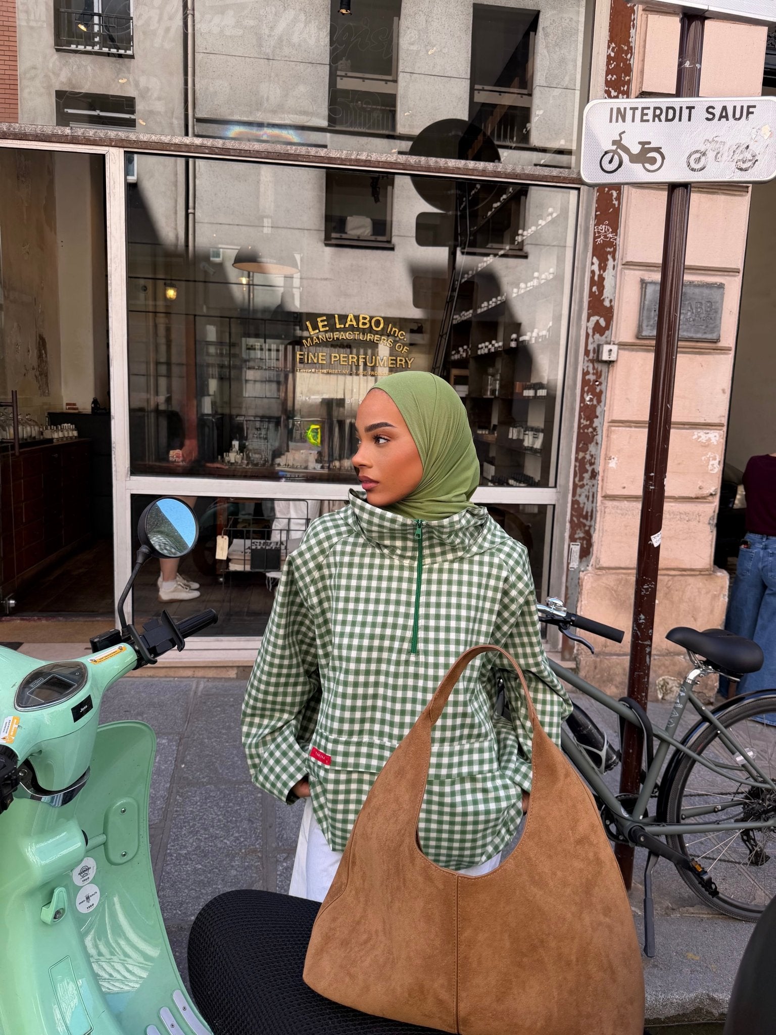 Veste Amara Vert - Blanc (Carreaux) - TAHIRA