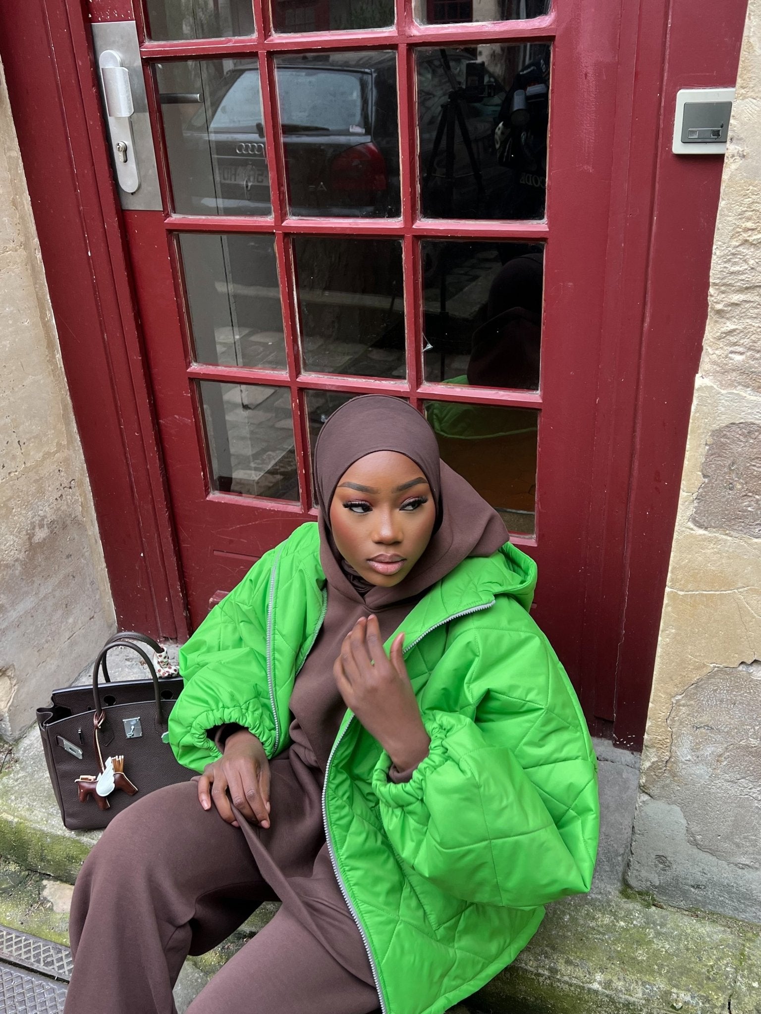 Veste Matelassé Ohio Vert Lime - TAHIRA